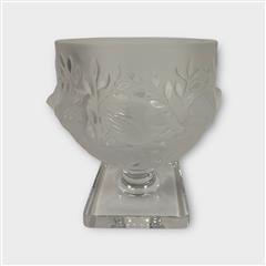 Lalique Crystal Vase, Elizabeth, Sparrows (12265) 5.3